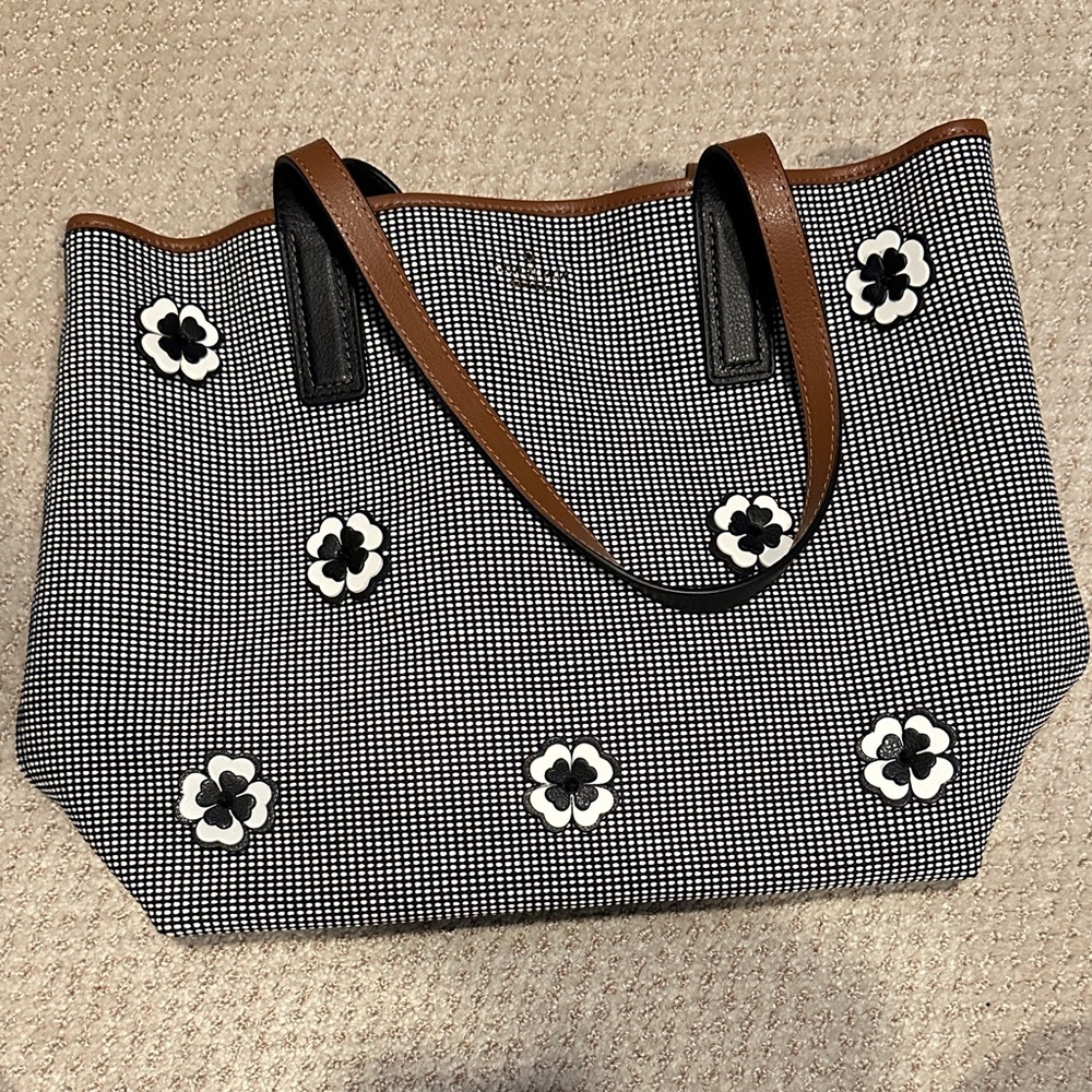 Kate Spade Black and White Floral Tote